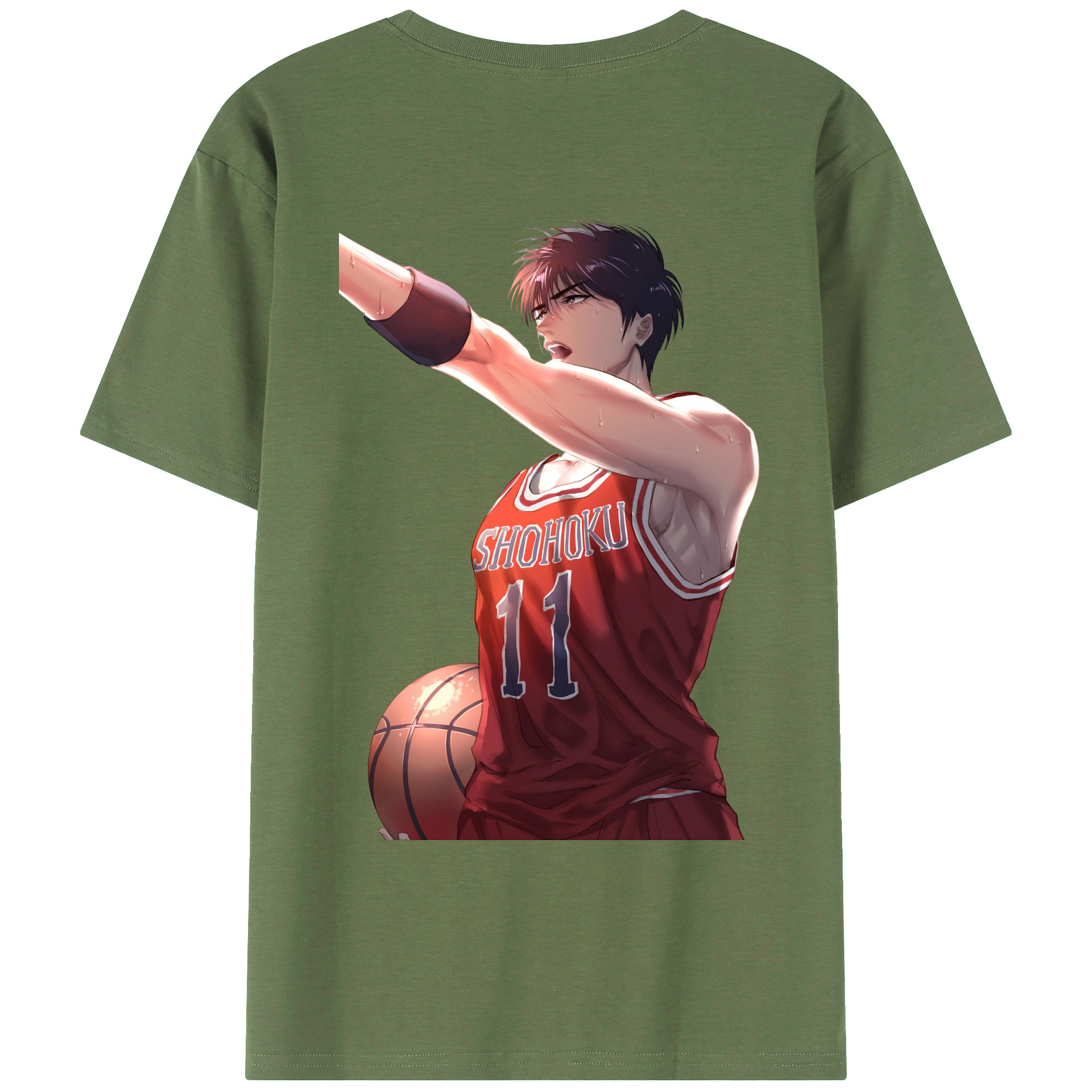 （画像用） SLAM DUNK／スラムダンク 綿100％ メンズ半袖Tシャツ（バックプリント） 通気性